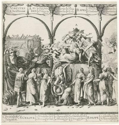 Vilhelm af Oranges triumftog, plade a Currus triumphalis Illustris / Vilhelm af Oranges triumftog (serietitel) af Cornelis van Kittensteyn