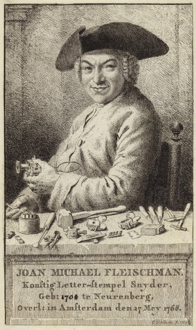 Portræt af Johann Michael Fleischmann af Cornelis van Noorde