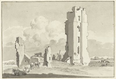 Ruiner af huset i Kleve ved Haarlem af Cornelis van Noorde