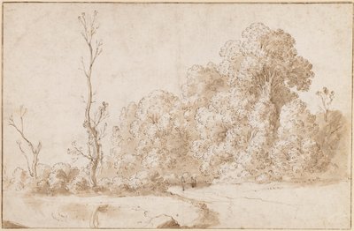 Et skovklædt landskab af Cornelis van Poelenburgh or Poelenburch