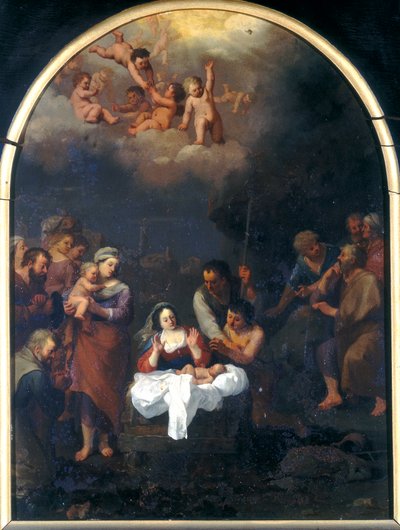Tilbedelse af hyrderne af Cornelis van Poelenburgh or Poelenburch