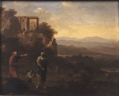 Forvisningen af Hagar og Ismael af Cornelis van Poelenburgh or Poelenburch