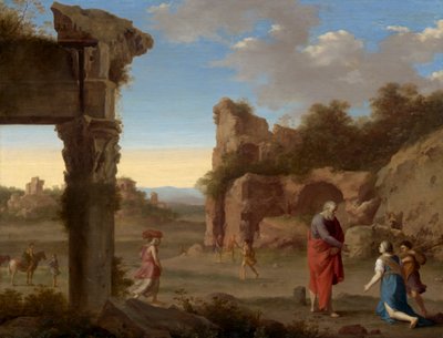 Profeten Elias og enken fra Zarefat, ca. 1630 af Cornelis van Poelenburgh or Poelenburch