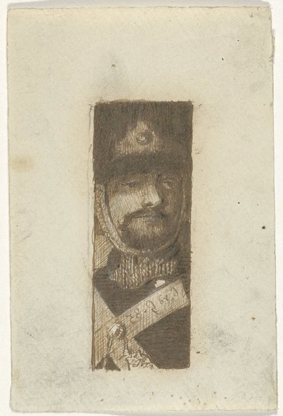 Portræt af en soldat af Cornelis van der Griendt