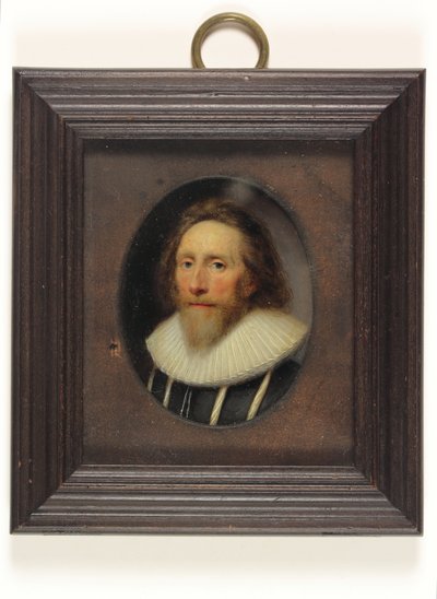En gentleman i skåret sort dublet af Cornelius I Johnson