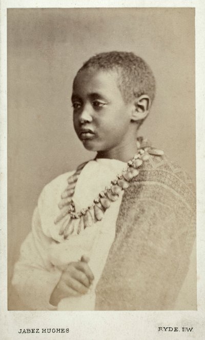 Prins Alamayu, søn af kejser Theodor II, Ryde, England, 1868 (albumin print) af Cornelius Jabez Hughes