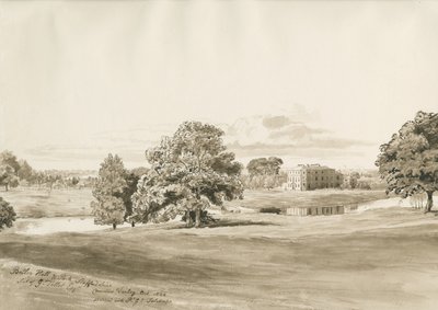 Betley Hall: sepia wash drawing, Oct 1820dani af Cornelius Varley