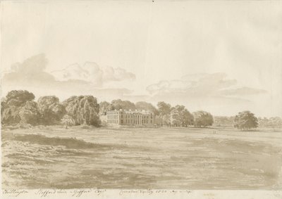 Chillington Hall: sepia tegning af Cornelius Varley