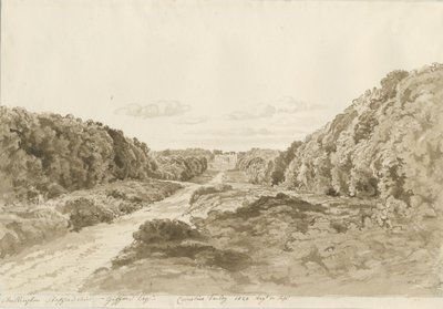 Chillington Hall: sepia-tegning, 1820 af Cornelius Varley