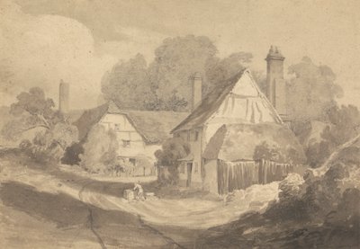 Hytter ved Letherhead Surrey af Cornelius Varley