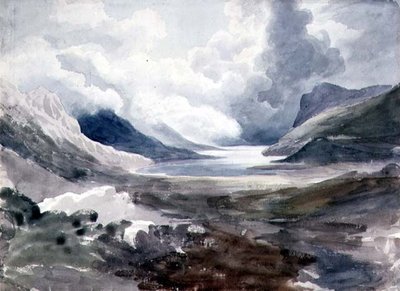 Llyn Gwynant, North Wales (akvarel på papir) af Cornelius Varley