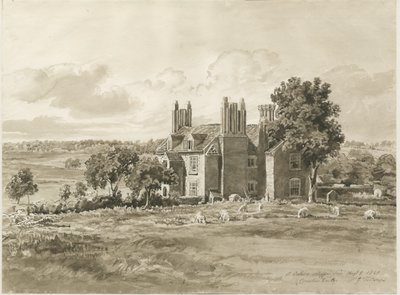 Oaken - Farm House: sepia vask tegning, 5. august 1820 (tegning) af Cornelius Varley