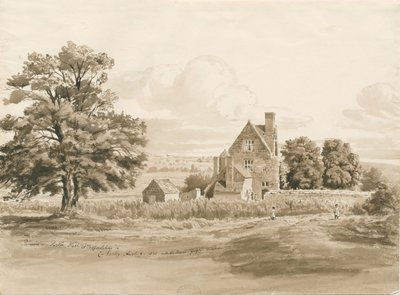 Tettenhall - Perton Hall: sepia vask tegning, 9. august 1820 (tegning) af Cornelius Varley