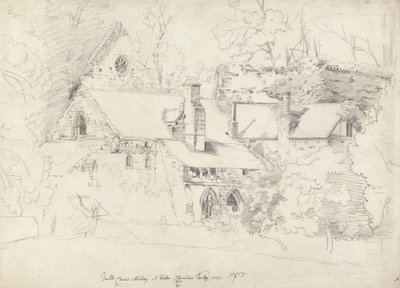Valley Cross Abbey, Denbighshire af Cornelius Varley