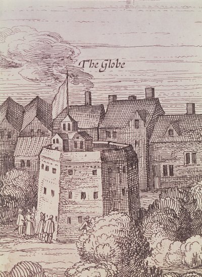 The Globe Theatre, detalje fra en gravering af Cornelius de Visscher