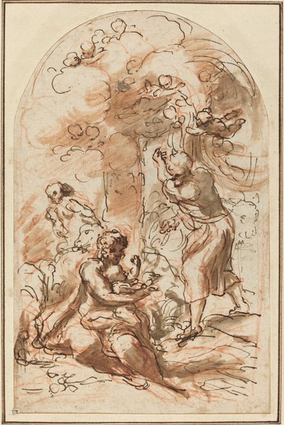 Undersøgelse af "Madonna Della Scodella" [Recto] af Correggio
