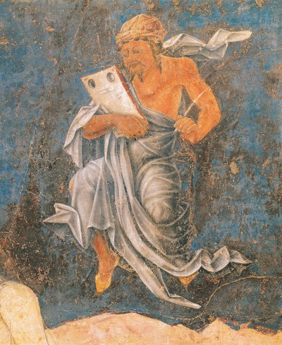 Dean, detalje fra Virgin of Sign, scene fra august måned, tilskrevet Cosimo Tura af Cosimo (attr. to) Tura
