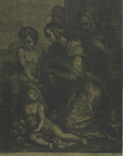 Den hellige familie med Johannes, ca. 1710-1715. af Cosimo Mogalli