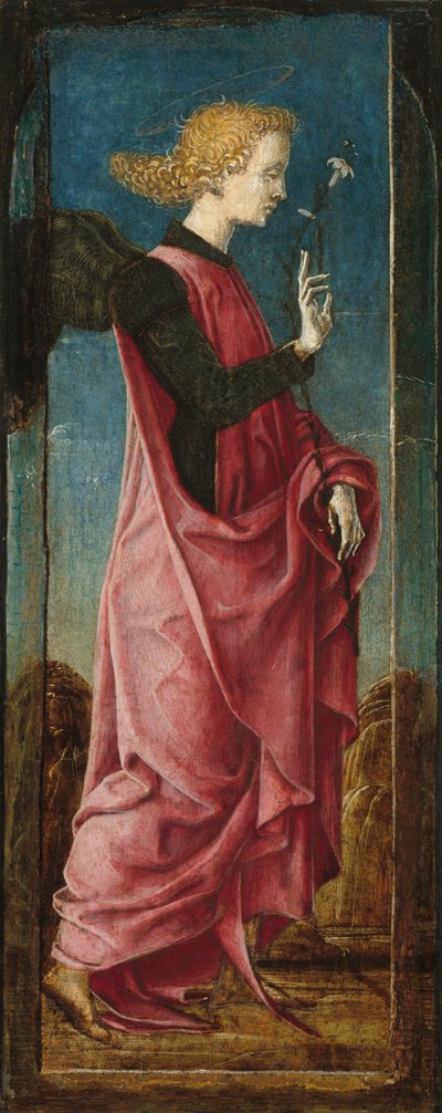 Ærkeenglen Gabriel [midterste venstre panel], ca. 14701480. af Cosmè Tura