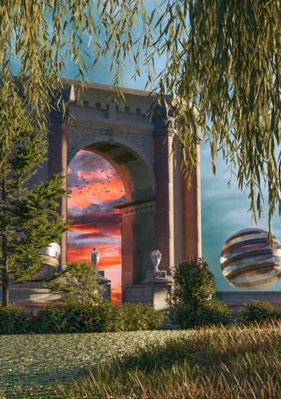 Solnedgang ved den store buegang af CosmoZach
