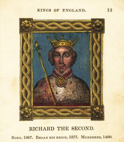Portræt af kong Richard den Anden, kong Richard II af England, født 1367, begyndte regeringstid 1377 og myrdet 1400 af Cosmo Armstrong