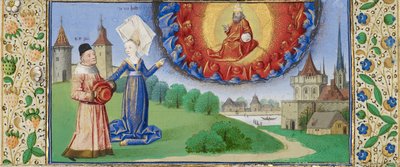 Filosofi, der instruerer Boethius om Guds rolle, ca 1465 af Coëtivy Master
