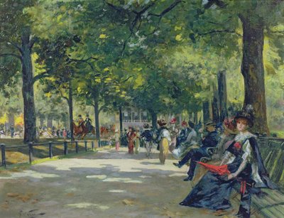 Hyde Park, London (olie på lærred) af Count Girolamo Pieri Nerli