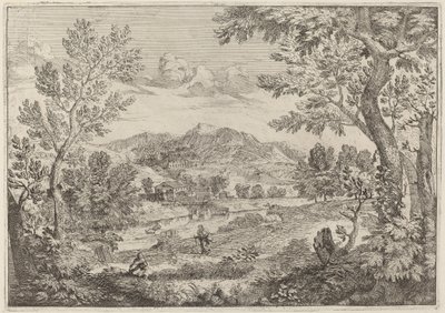 Huse ved siden af et bjerg af Crescenzio Onofri