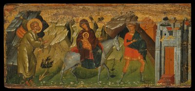 Flugten til Egypten (ægtempera på panel) af Cretan School