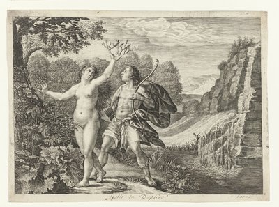 Apollo jagter Daphne Metamorphoses of Ovid (serietitel) af Crispijn van de Passe (I)