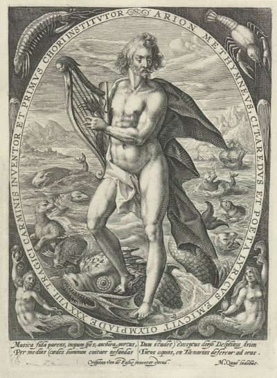 Arion: elementet vand De fire elementer (serietitel) 4. Principles of Musicæ (serietitel) af Crispijn van de Passe (I)