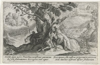 Clymene og Phaëthon Metamorfosen van Ovidius (serietitel) af Crispijn van de Passe (I)