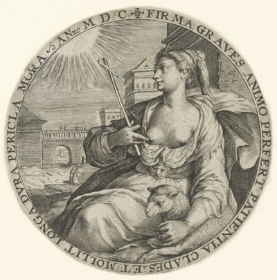 Tålmodighed Teologiske dyder (serietitel) Virtutu Theologicaru (serietitel) af Crispijn van de Passe (I)