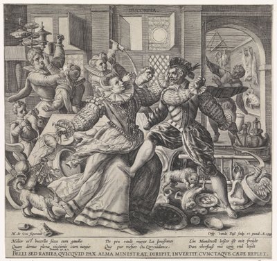 Den dårlige husstand Discordia (titel på objekt) af Crispijn van de Passe (I)
