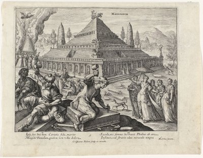 Mausoleet af Halikarnassus Verdens syv vidundere (serietitel) af Crispijn van de Passe (I)
