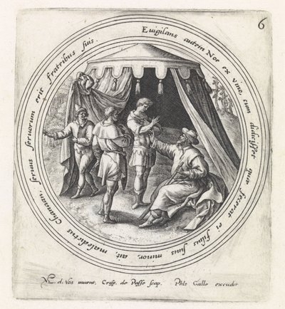 Noa forbandede sin søn Kam History of Noah (serietitel) af Crispijn van de Passe (I)