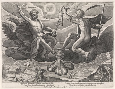 nordenvind Boreas (titel på objekt) De fire vinde (serietitel) af Crispijn van de Passe (I)
