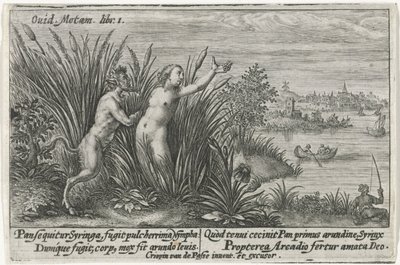 Pan en Syrigs Transfigured Van Ovid (serietitel) af Crispijn van de Passe (I)