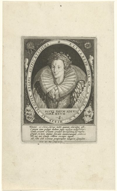 Portræt af Elizabeth I Tudor Royal English (serietitel) af Crispijn van de Passe (I)