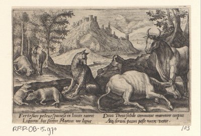 Psamathe forvandler ulven til marmor Metamorphoses of Ovid (serietitel) af Crispijn van de Passe (I)