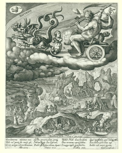 Saturn Satvrnvs (titel på objekt) De syv planeter (serietitel) Platons gyldne kæde (serietitel) af Crispijn van de Passe (I)
