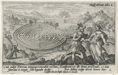 Theseus en Ariadne Metamorfosen van Ovidius (serietitel) af Crispijn van de Passe (I)