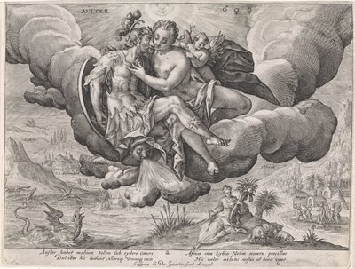 sydenvind Avster (titel på objekt) De fire vinde (serietitel) af Crispijn van de Passe (I)