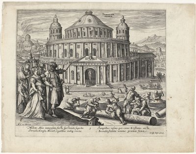Dianas tempel i Efesos Verdens syv vidundere (serietitel) af Crispijn van de Passe (II) (attributed to)