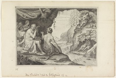Polyphemus og Acis elsker Galatea Metamorphoses of Ovid (serietitel) af Crispijn van de Passe (II)