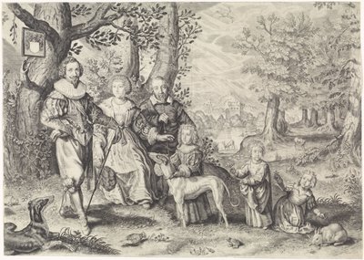 Portræt af Guy Michel Lejay og hans familie af Crispijn van de Passe (II)