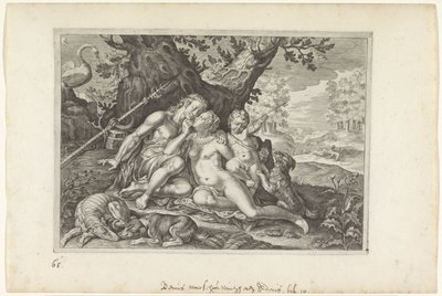 Venus advarer Adonis Metamorphoses of Ovid (serietitel) af Crispijn van de Passe (II)