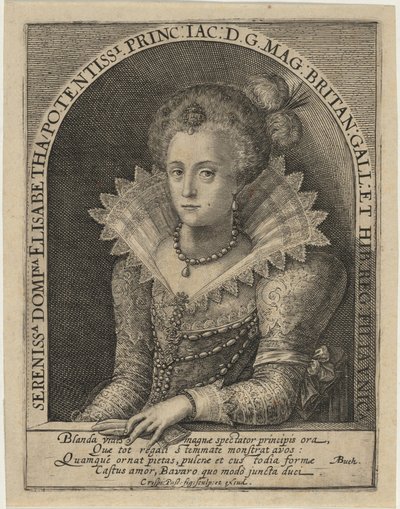 Elizabeth, prinsesse, hustru til kurfyrst Frederik V, konge af Bøhmen af Crispijn van de Passe I