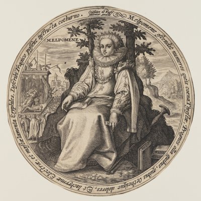 Melpomene, fra Muserne af Crispijn van de Passe I