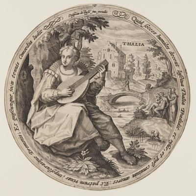 Terpsichore, fra Muserne af Crispijn van de Passe I
